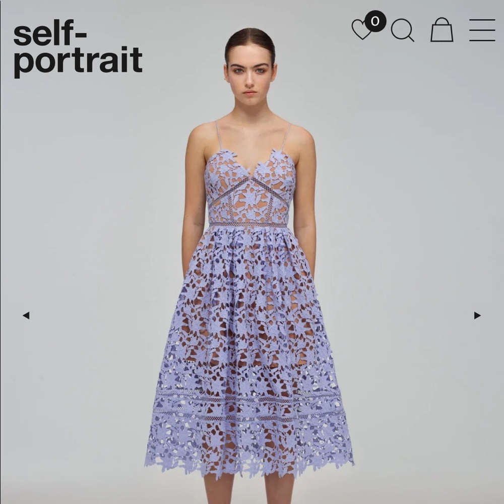 Self portrait Lilac Azalea Midi dress